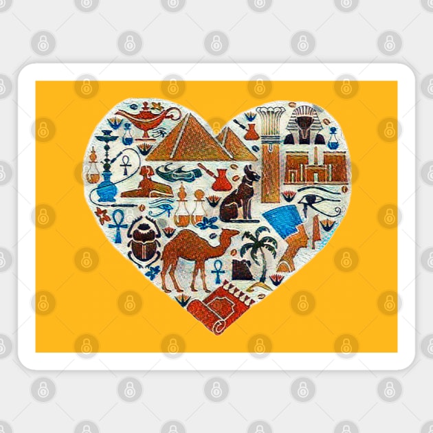 Bastet Egyptian Heart Magnet by Black Cat Alley